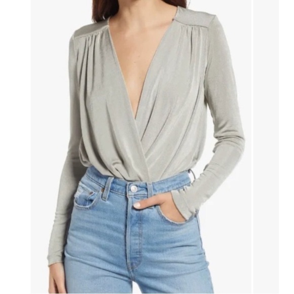 NWT Intimately Free People Turnt Oxide Silver Metallic Bodysuit XS - Picture 9 of 9